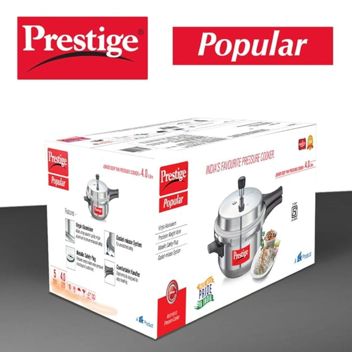 Prestige Popular Virgin Aluminium Junior Deep Pan Pressure Cooker 4 L_6