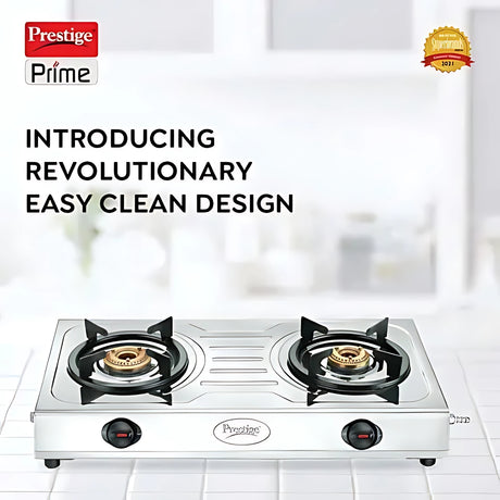 Prestige  Prime 2B Gas Stove Prime 2 Burner - Silver_2