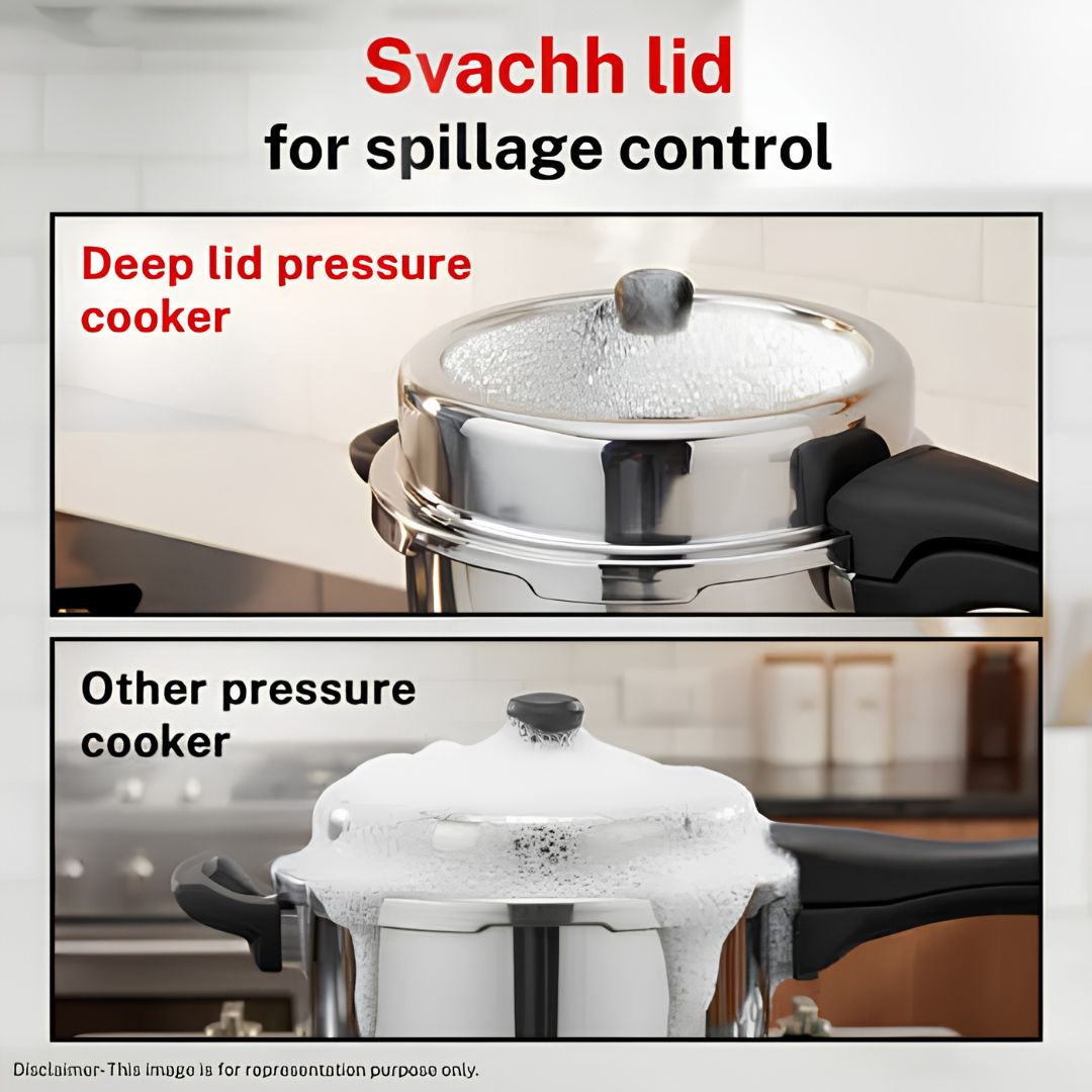 Prestige Stainless Steel Deluxe Alpha Svachh Outer Lid 10 L_Features 2