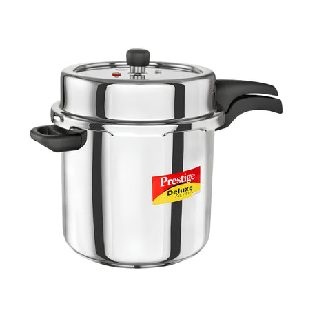 Prestige Stainless Steel Deluxe Alpha Svachh Outer Lid 10 L_Front View