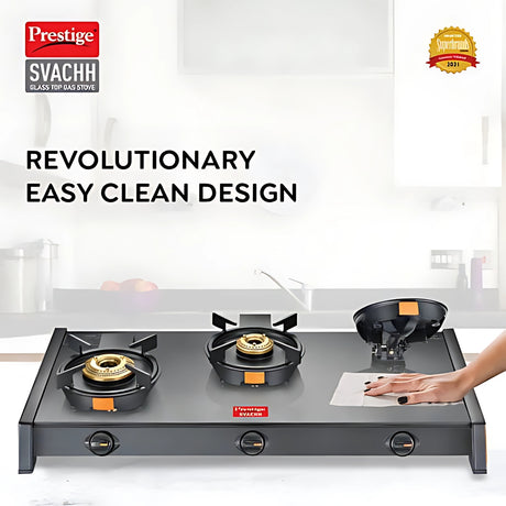 Prestige Svachh 3 Burner Gas Stove – Black_2