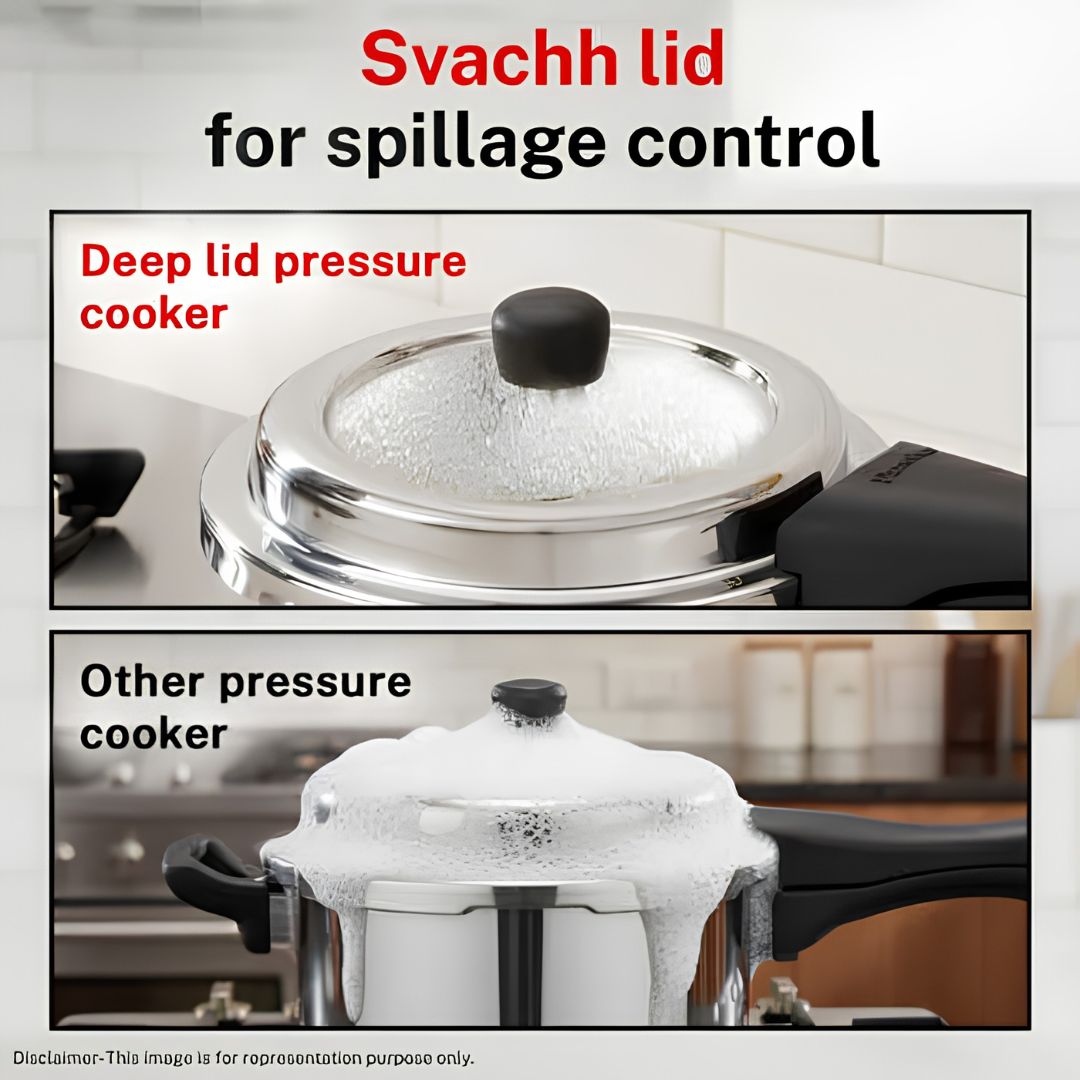 Prestige Svachh Triply SS Pressure Cooker with Unique Deep Outer Lid 5 L_Features 2