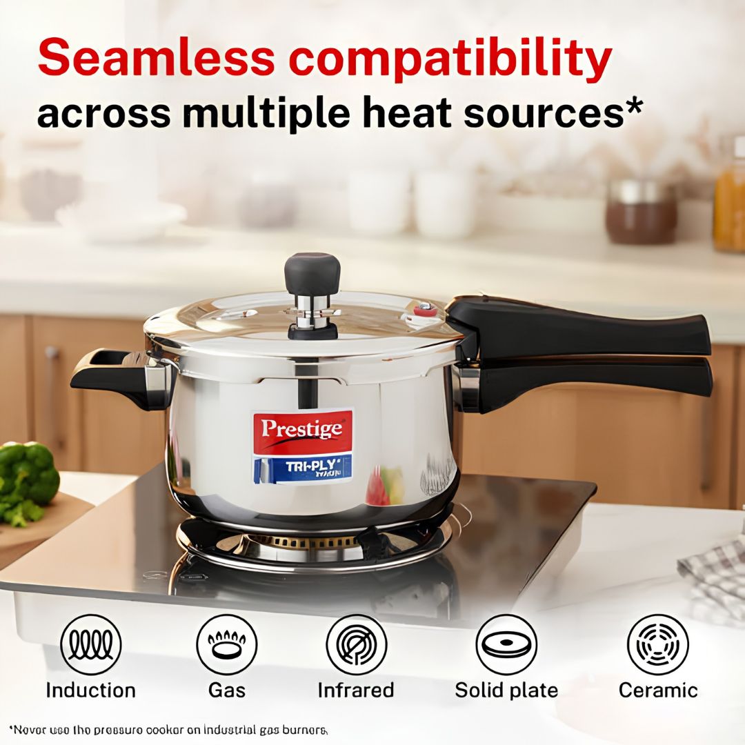 Prestige Svachh Triply SS Pressure Cooker with Unique Deep Outer Lid 5 L_Features 4