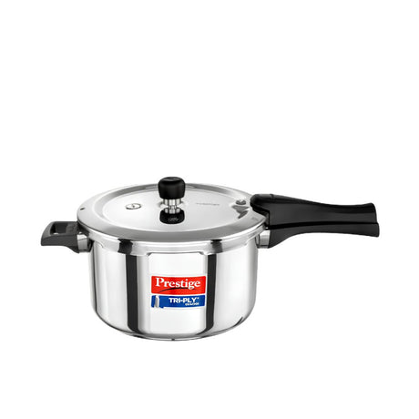 Prestige Svachh Triply SS Pressure Cooker with Unique Deep Outer Lid 5 L_Front View
