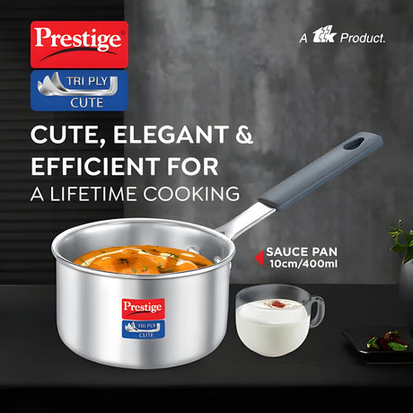 Prestige Tri-Ply Cute Stainless Steel Sauce Pan 10 cm \ 400 ml_2