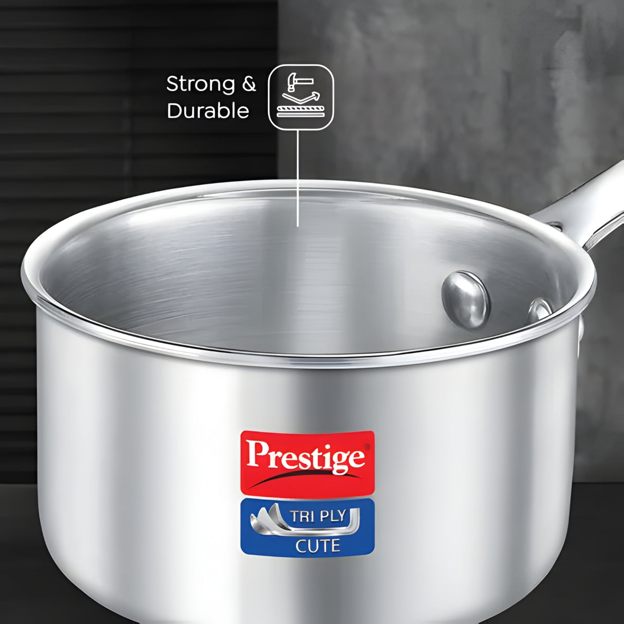 Prestige Tri-Ply Cute Stainless Steel Sauce Pan 10 cm \ 400 ml_6