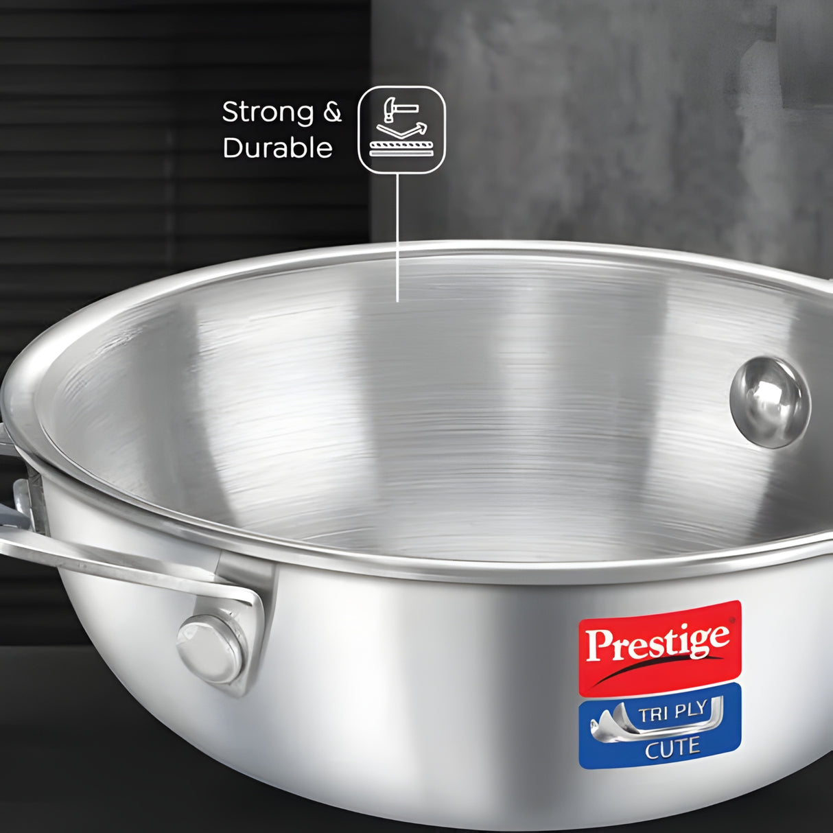 Prestige Tri-Ply Stainless Steel Kadai 12 cm \ 400 ml_6
