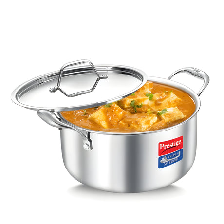 Prestige Tri-Ply Stainless Steel Splendid Casserole with Lid 24 cm \ 5.5 L_1