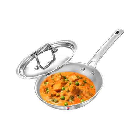 Prestige Tri-Ply Stainless Steel Splendid Fry Pan with Lid 22 cm \ 1.2 L_Front View