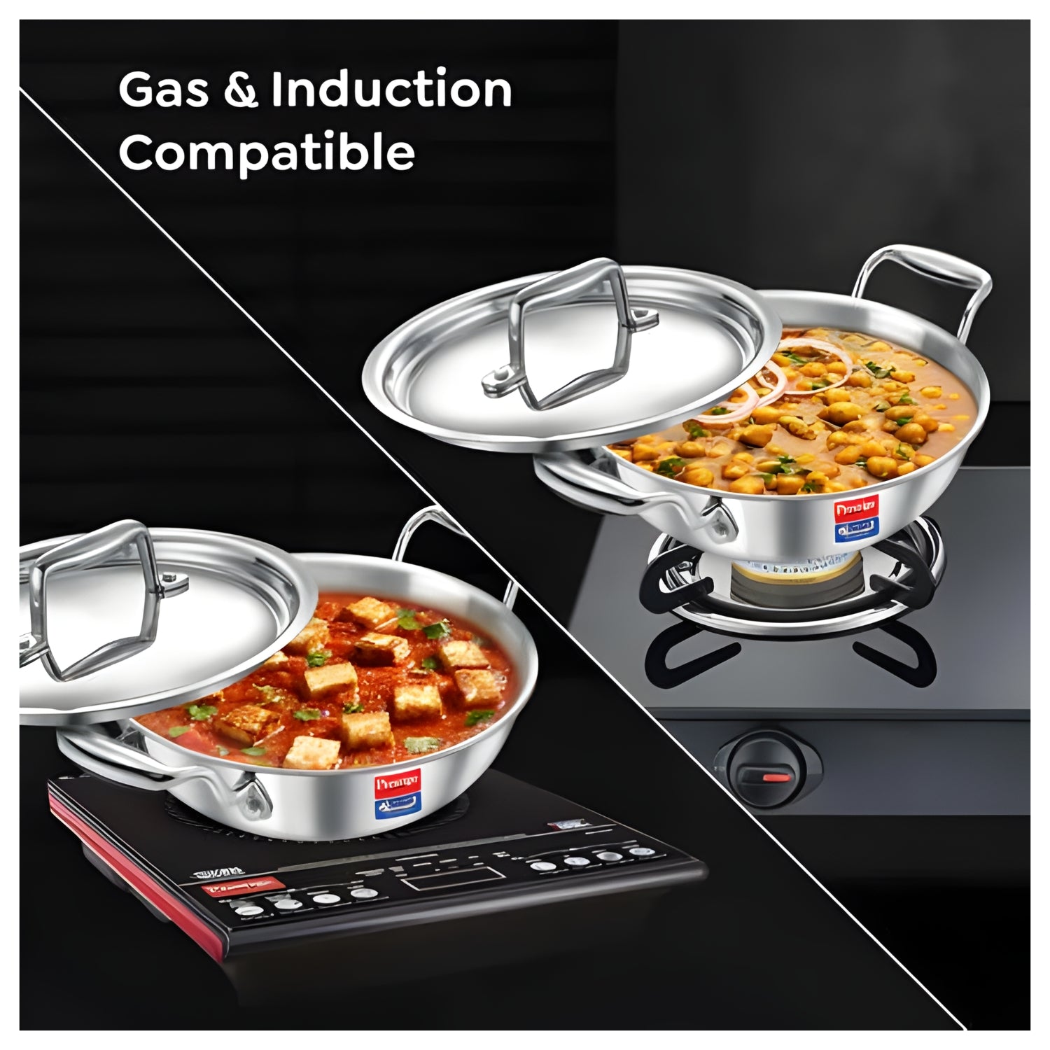 Prestige Tri-Ply Stainless Steel Splendid Kadai with Lid 20 cm \ 1.6 L_6