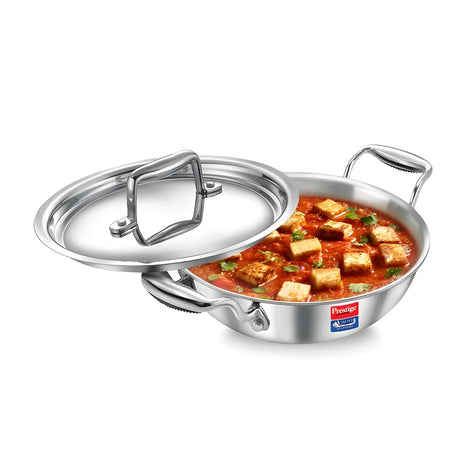 Prestige Tri-Ply Stainless Steel Splendid Kadai with Lid  30 cm \ 5 L_1