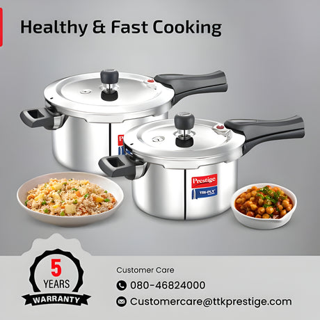 Prestige Tri-Ply Svachh Pressure Cooker Combi Pack 3 L and 5 L_2