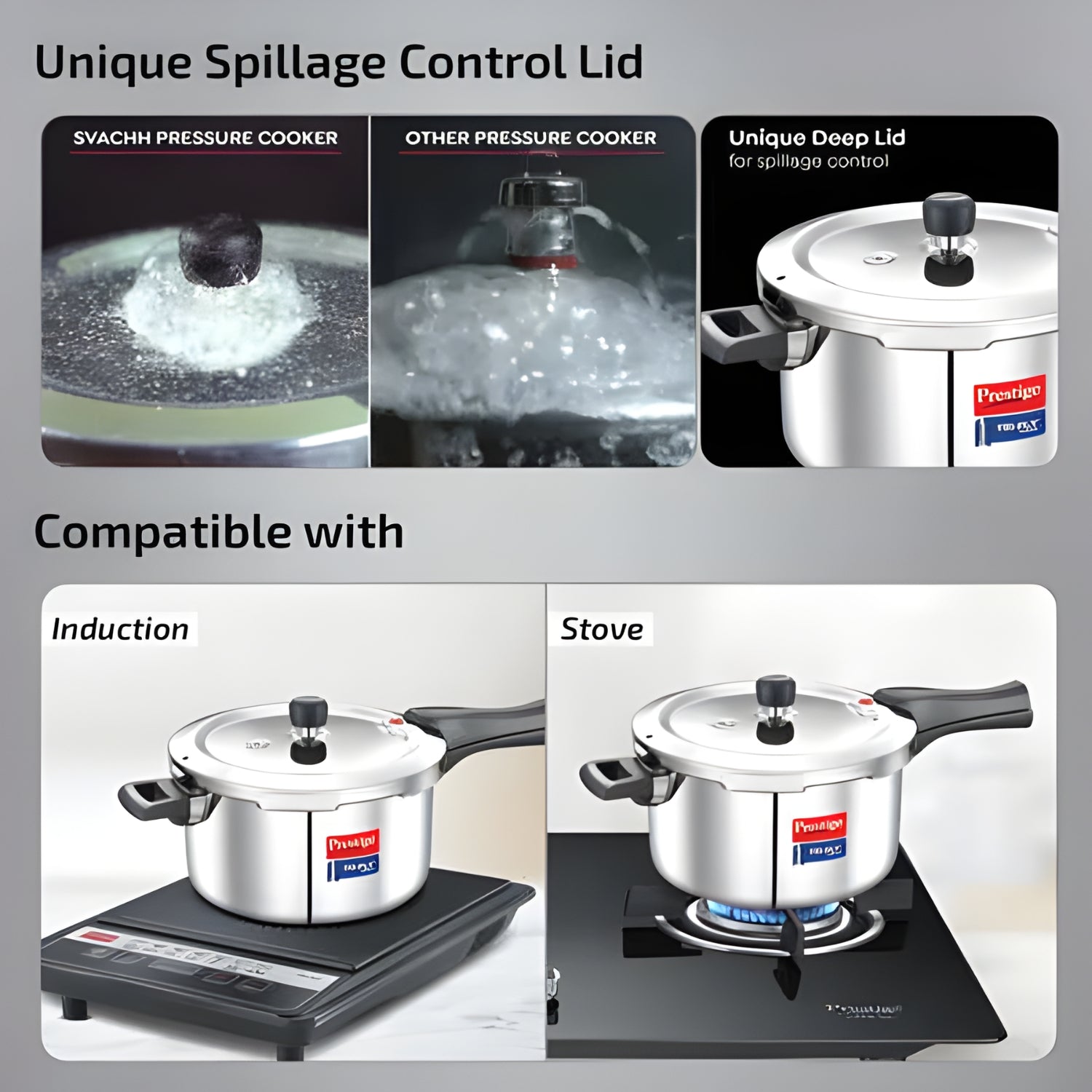 Prestige Tri-Ply Svachh Pressure Cooker Combi Pack 3 L and 5 L_4