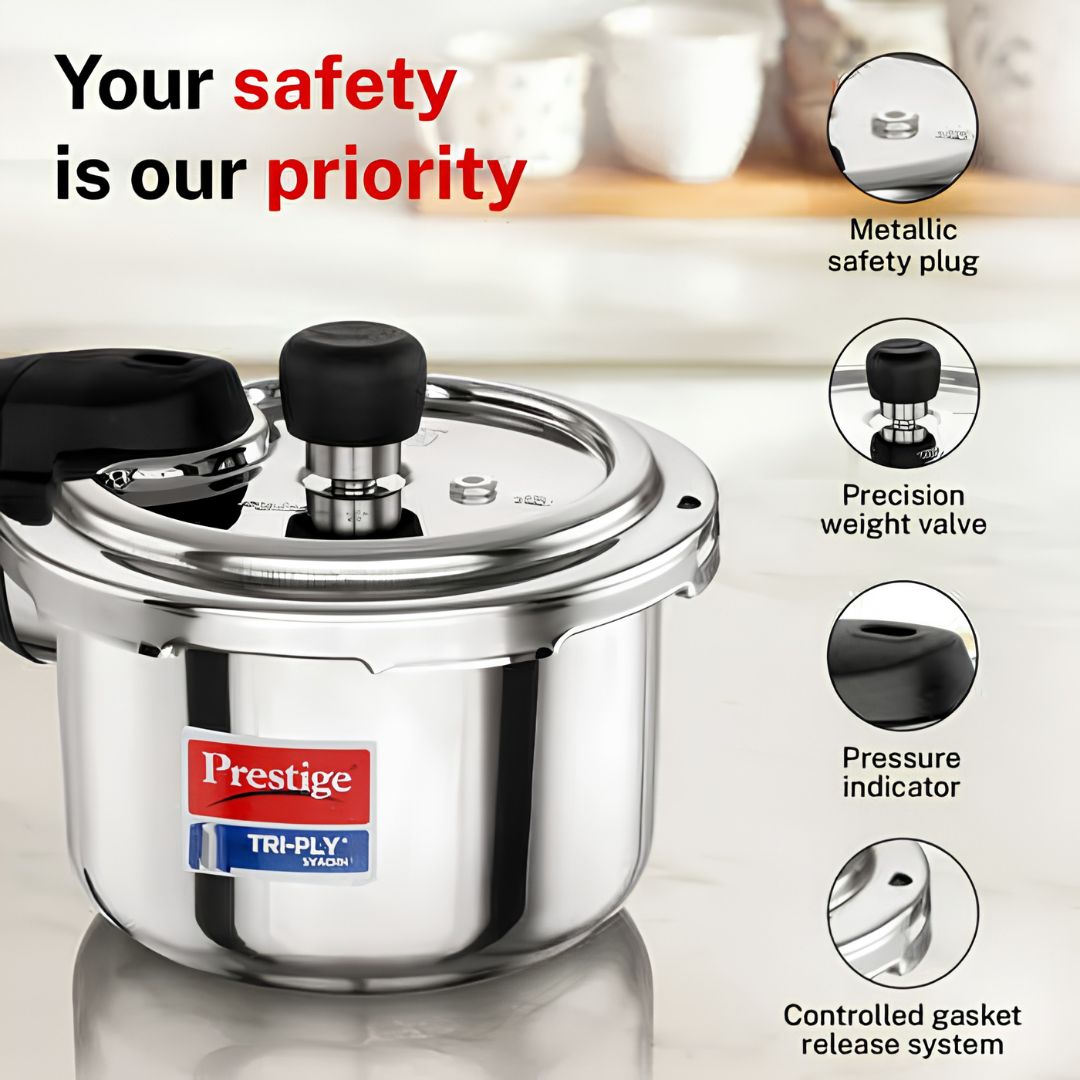 Prestige Triply SS Svachh Pressure Cooker With Outer Lid 1.5 L_7