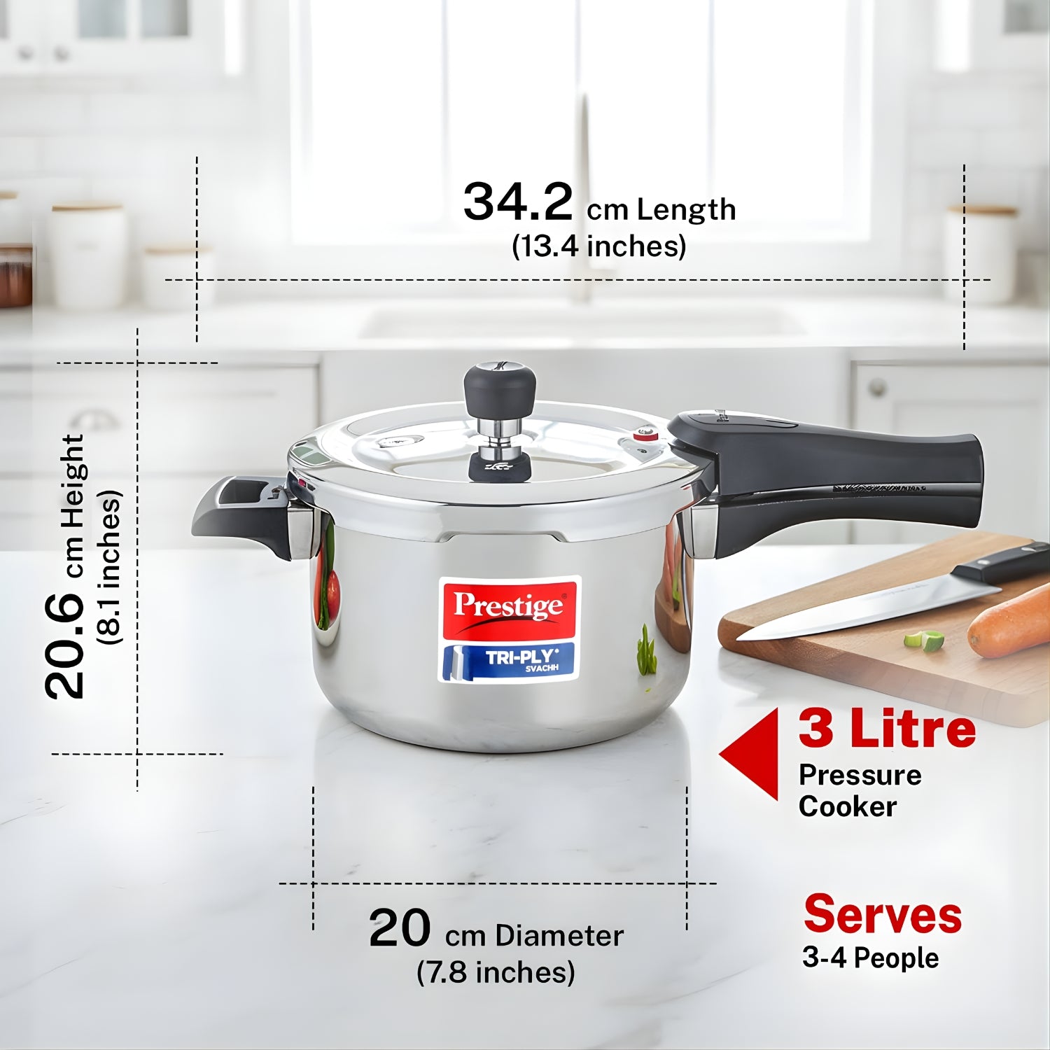 Prestige Triply SS Svachh Pressure Cooker With Outer Lid 3 L_2