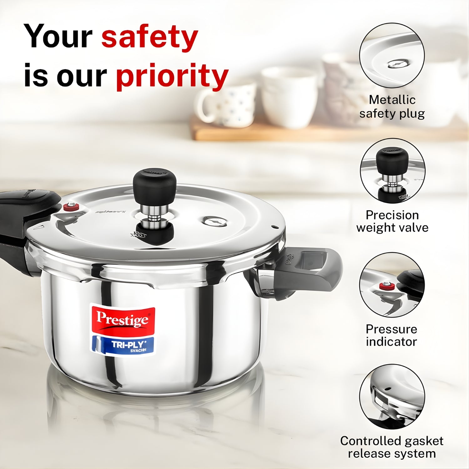 Prestige Triply SS Svachh Pressure Cooker With Outer Lid 3 L_8