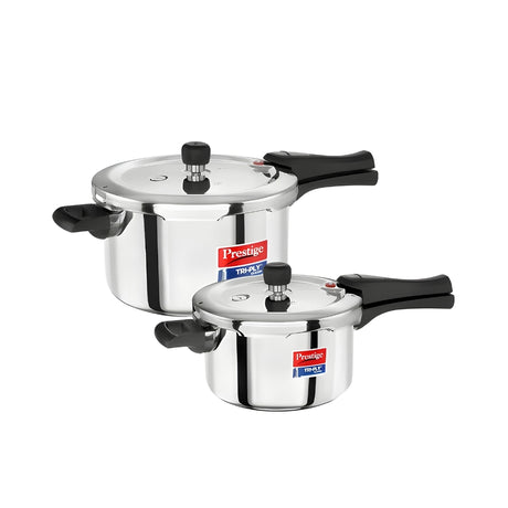 Prestige Triply Svachh Pressure Cooker Combi Pack 3 L and 5 L_Front View