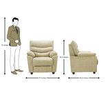 Bonn Pro Royale Fabric Sofa 1-Seater - Half White