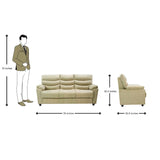 Bonn Pro Royale Fabric Sofa Set (3+1+1 Seater) - Half White