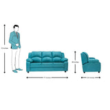 Emden Pro Premium Fabric Sofa Set (3+1+1 Seater) - Blue