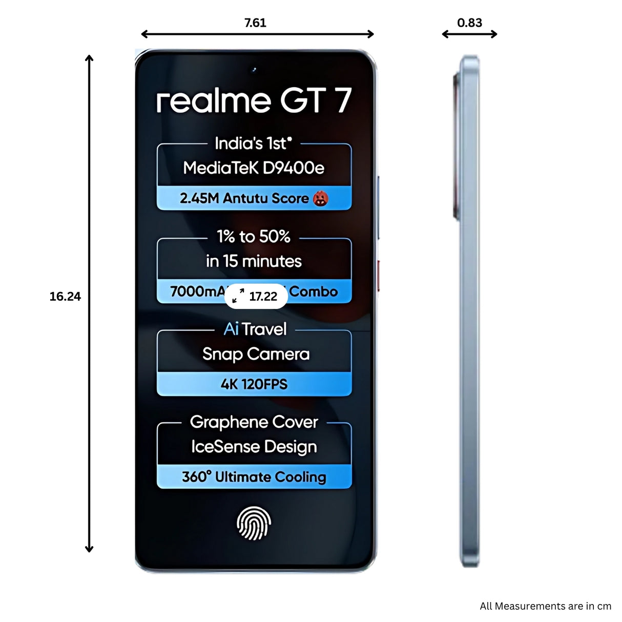 Realme GT 7 5G (12/512 GB, IceSense Blue)