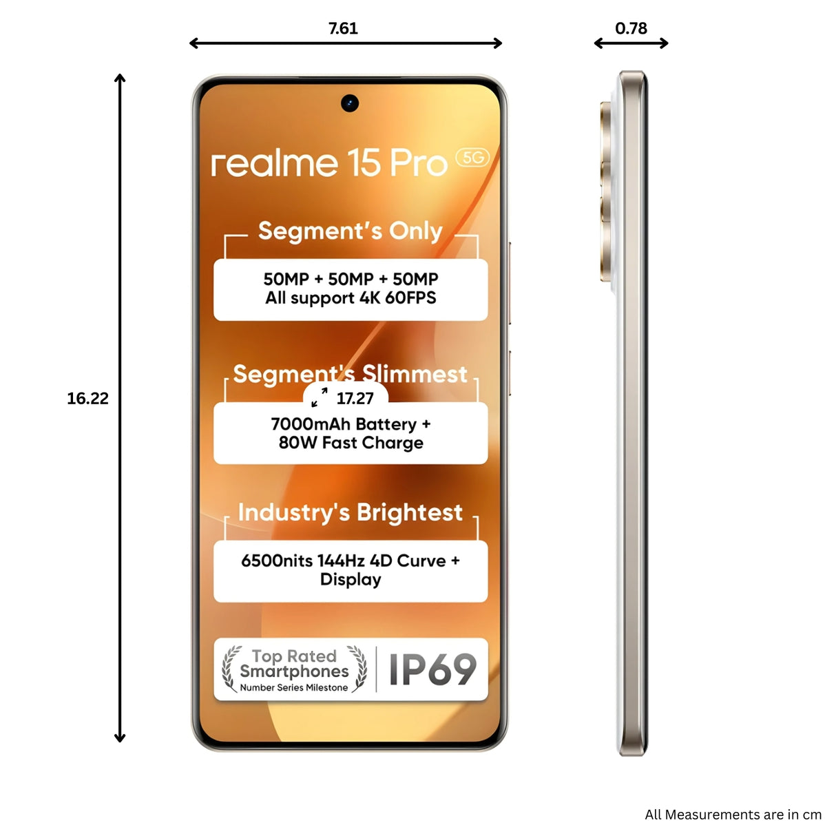 Realme 15 Pro 5G (8/256 GB, Flowing Silver)