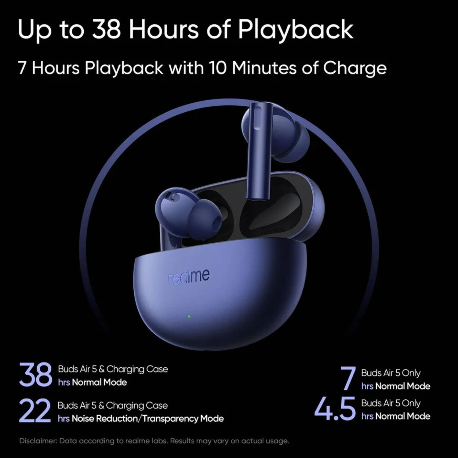 Realme Buds Air 5 True Wireless Earbuds - Sea Blue_2