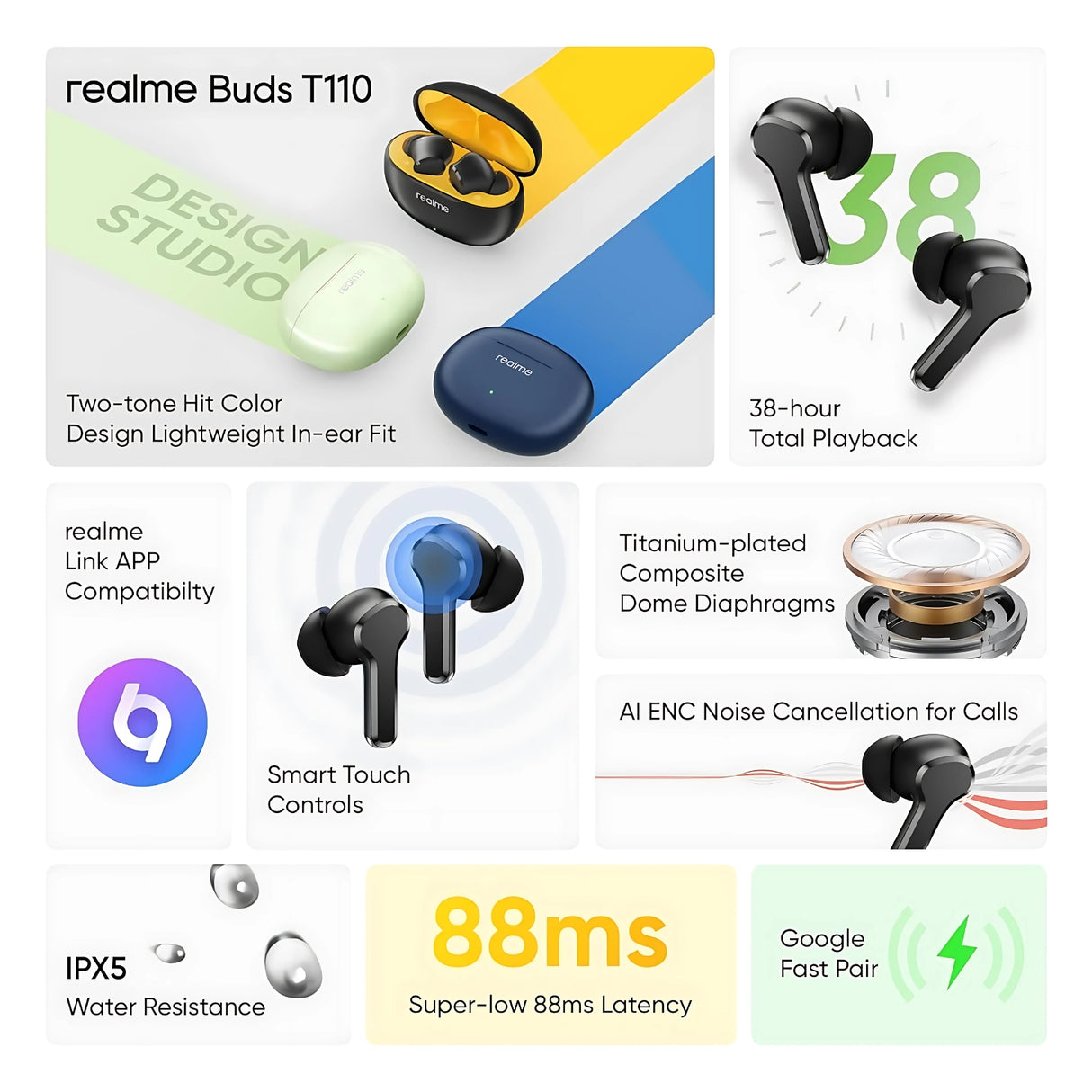 Realme T110 Buds - Sleek Black_10