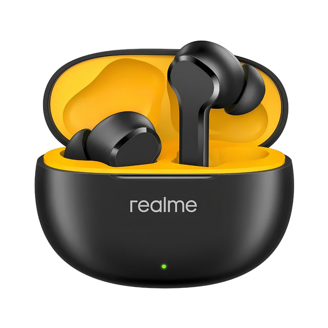 Realme T110 Buds - Sleek Black_FrontView