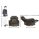 Edinburgh Elite Rexine Recliner 1 Seater - Dark Grey