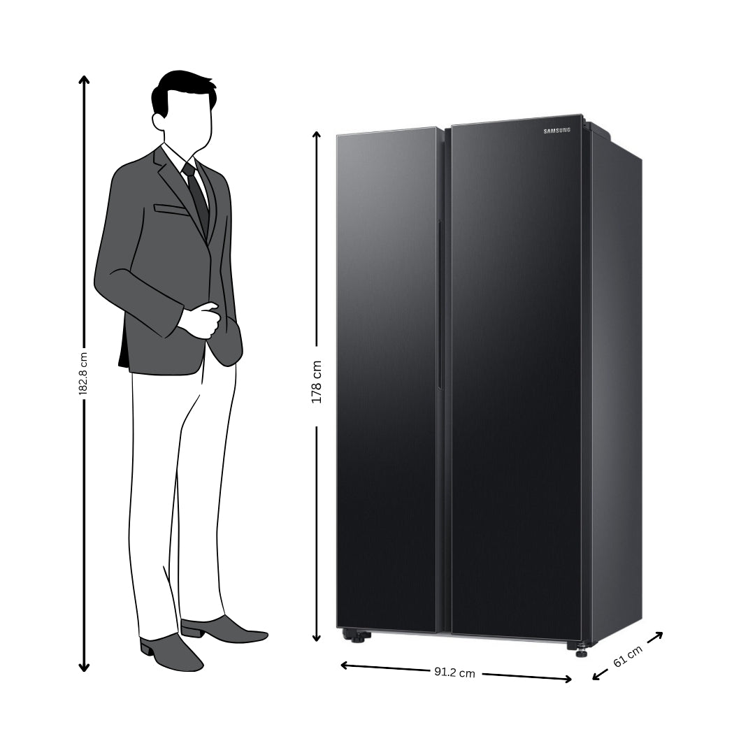 Samsung RS76CG8113B1HL Side by Side Refrigerator 653 L - Black