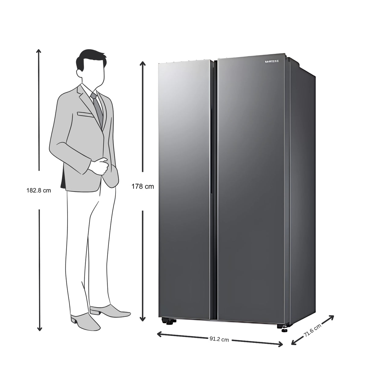 Samsung 653L Side-by-Side Refrigerator (RS76CG80X0S9HL) –Refined Inox