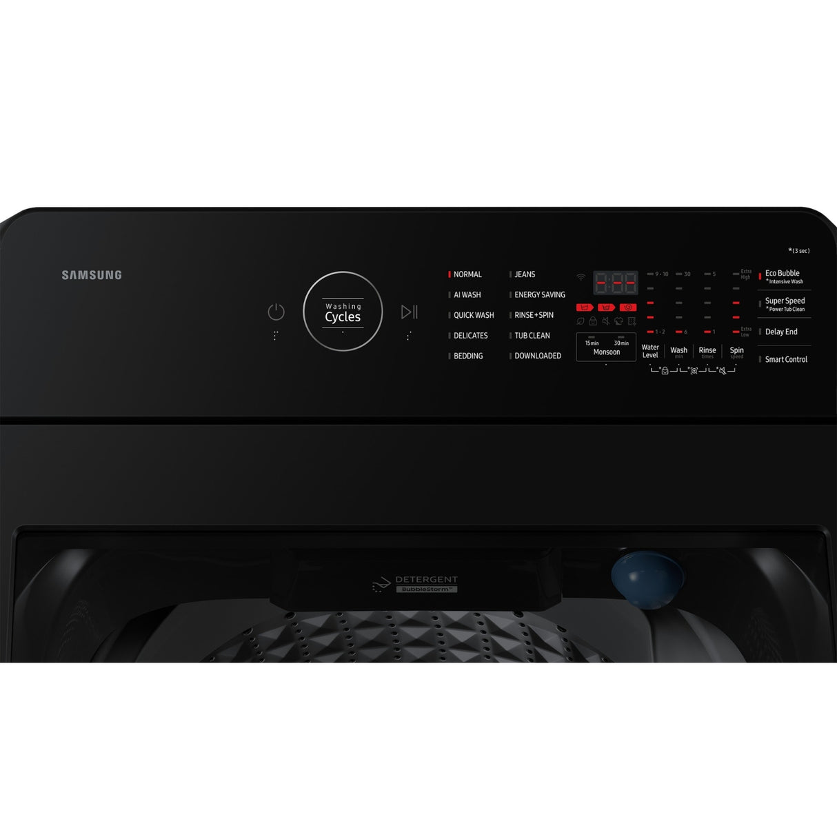 Samsung WA80F10S2BTL Top Load Washing Machine 10 Kg - Black Caviar