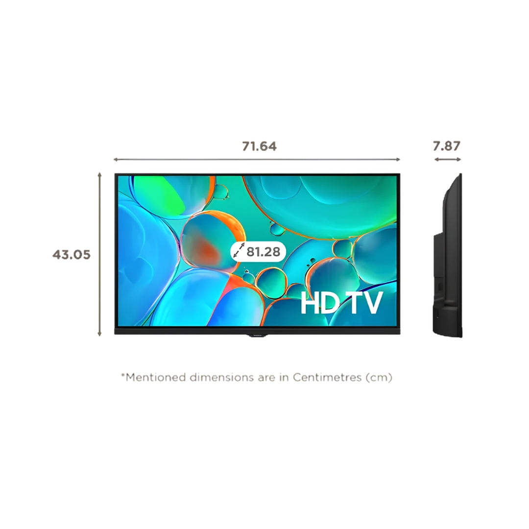 SAMSUNG H4560 HD LED Smart Tizen TV - 80 cm (32 inch)_Dimension view