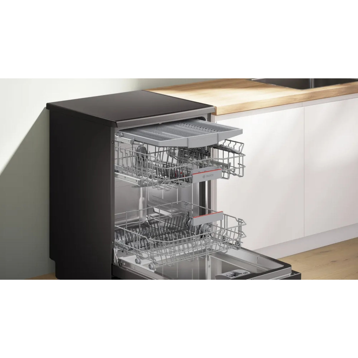 SMS6HMC00I-IOT-Silver-15PL:BOSCH DISHWASHER - Brushed Black