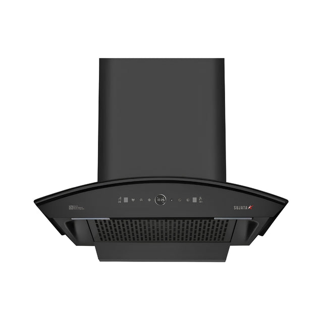 SUJATA  Ruby 90 cm Filterless Auto-Clean Kitchen Chimney – Black_Front View