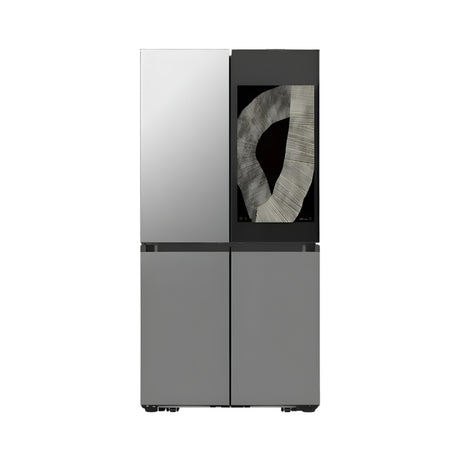 SamsungRF71DB9950QDTLBESPOKEAI809L4-DoorFlexRefrigerator-CleanCharcoalwithStainlessSteel_1_FrontView