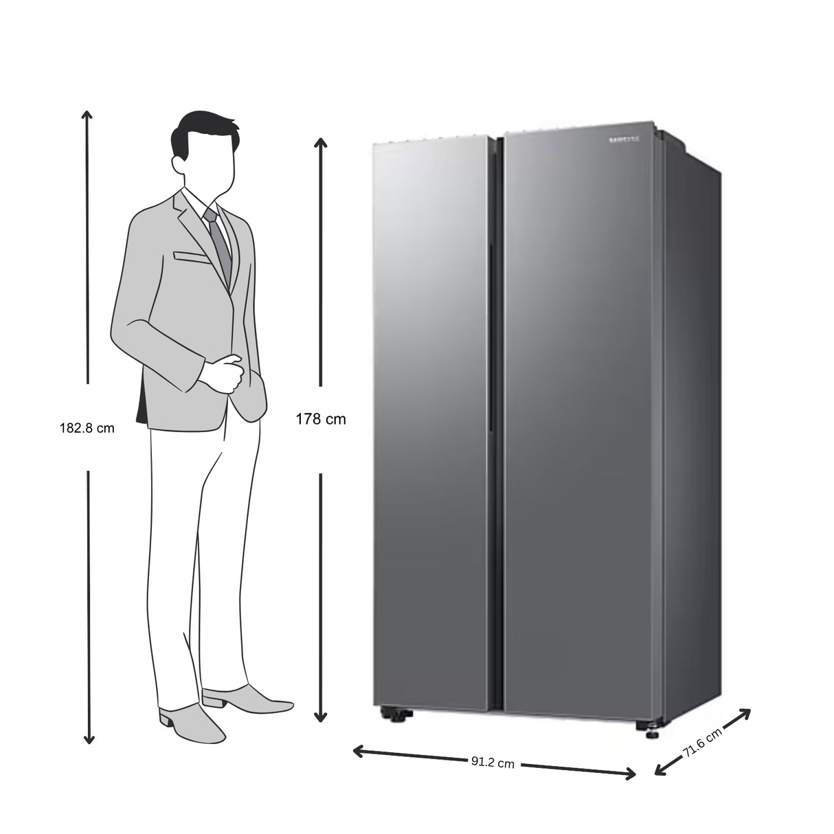 Samsung 653L Side-by-Side Refrigerator (RS76CG8113SLHL) –Silver Finish