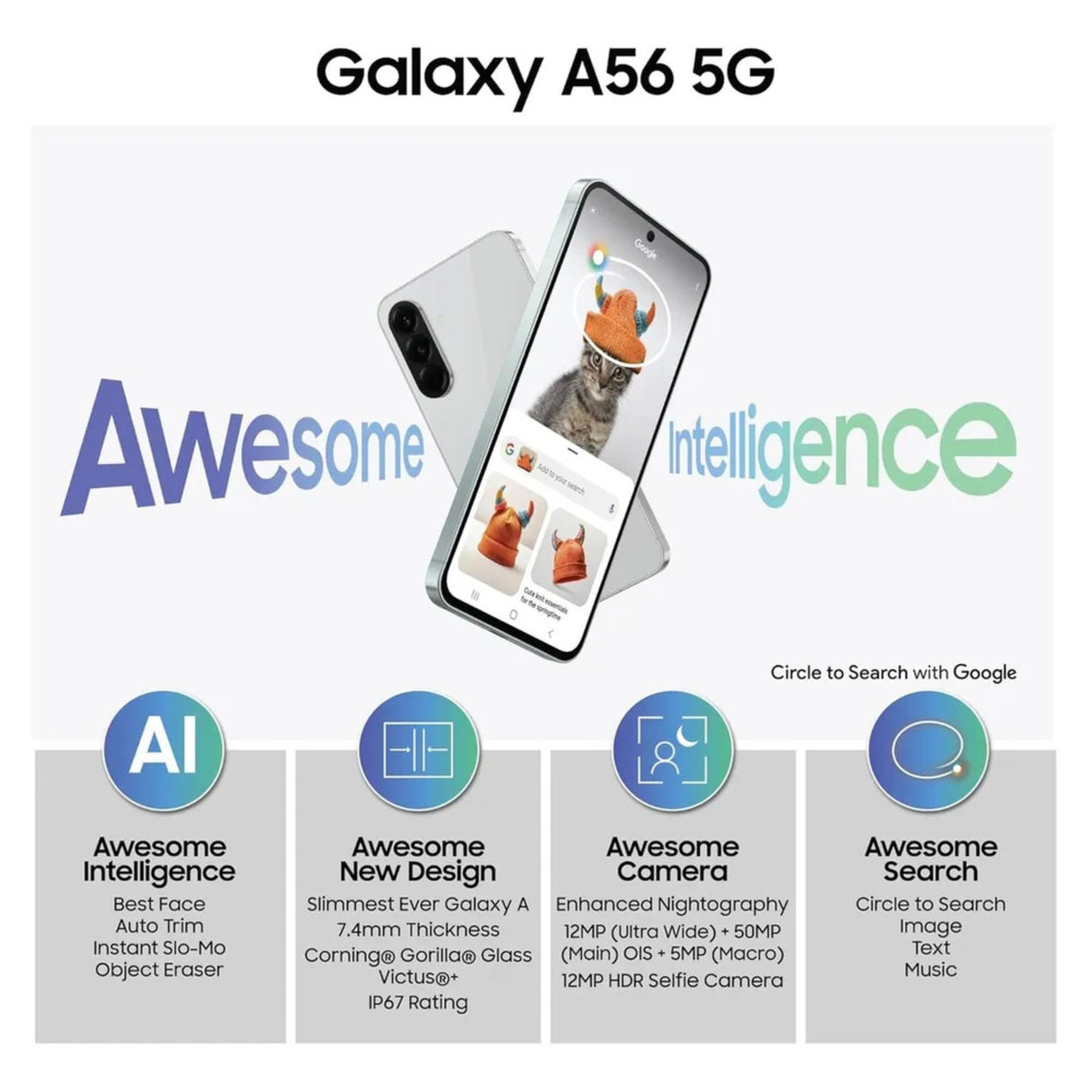 Samsung Galaxy A56 5G (8/256 GB, Awesome Graphite)