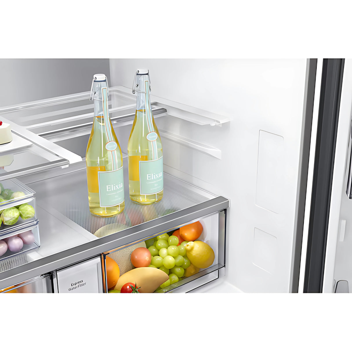Samsung RF71DB9950QDTL BESPOKE AI 809 L 4-Door Flex Refrigerator - Clean Charcoal with Stainless Steel