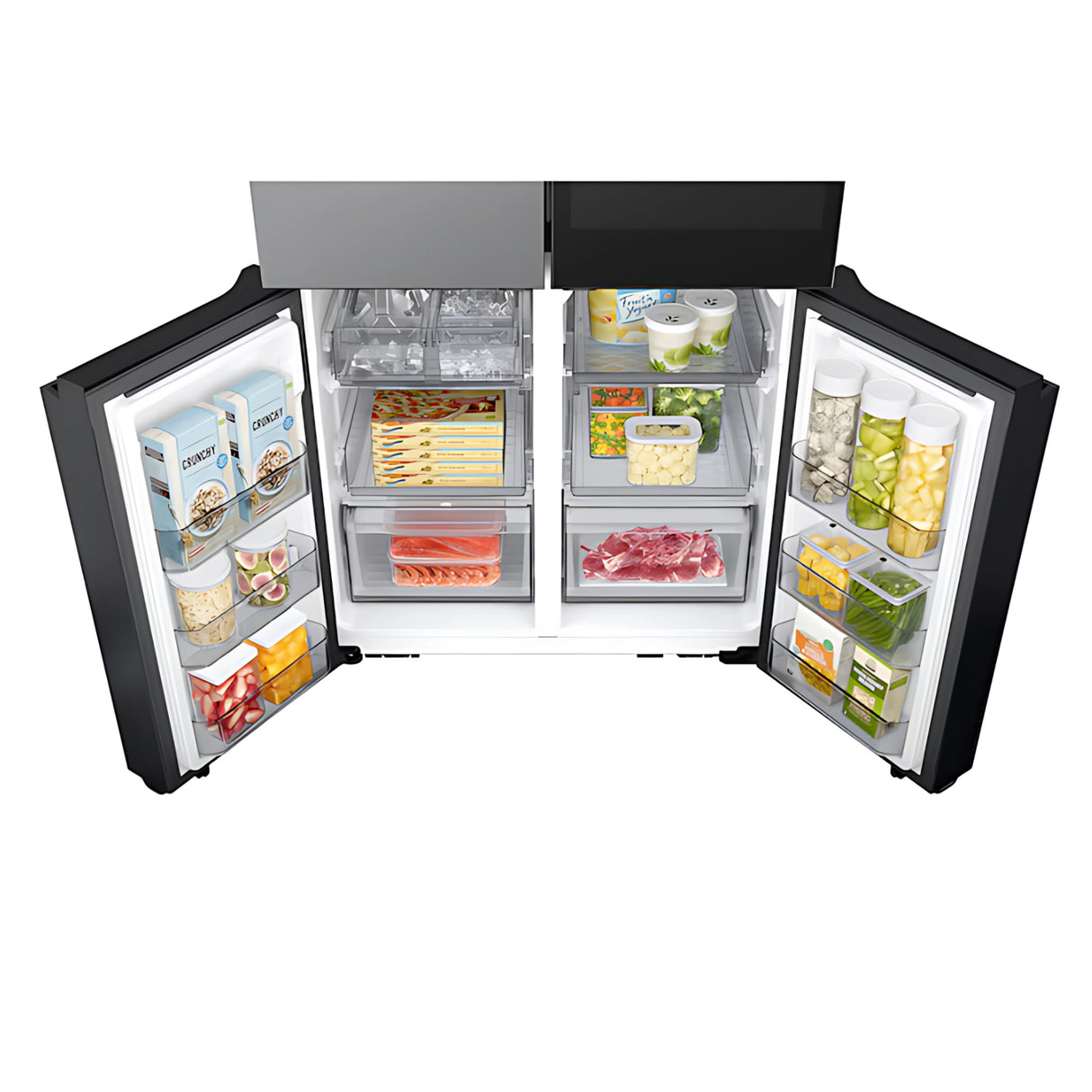 Samsung RF71DB9950QDTL BESPOKE AI 809 L 4-Door Flex Refrigerator - Clean Charcoal with Stainless Steel