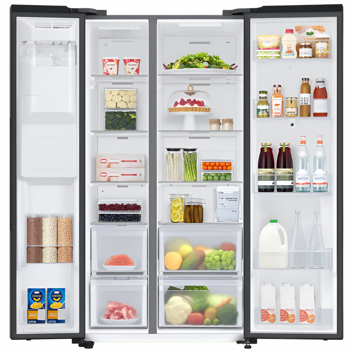 Samsung RS7HCG8543B1HL 3 Star 615 L Side by Side Refrigerator - Black