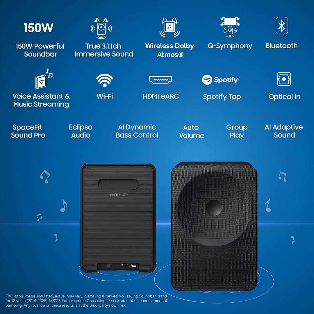Samsung HW-LS70H_XL Bluetooth Speaker 150 W - Black_Features View 3