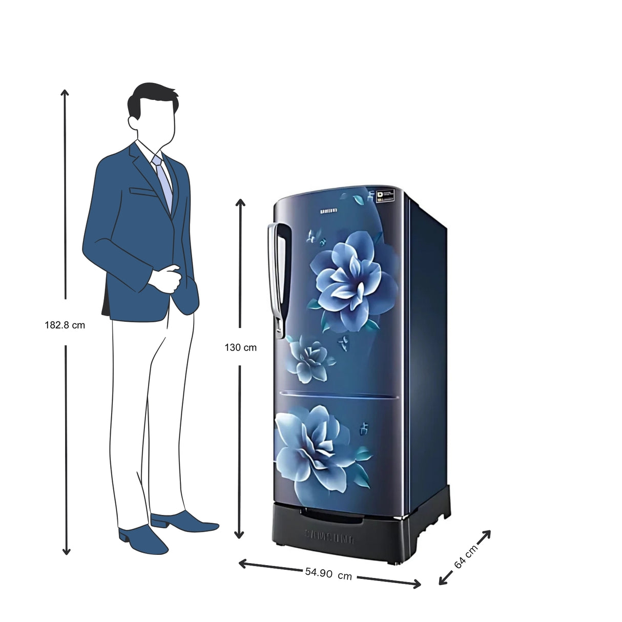 Samsung  RR20D2825CU/NL 183L Single Door Fridge - Camellia Blue_7