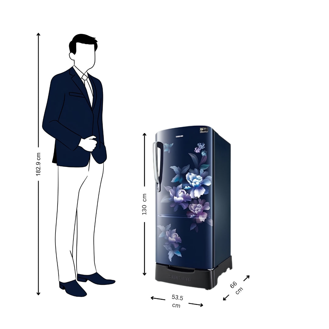 Samsung RR20H1812HV Single Door Refrigerator 183 L - Himalayan Poppy Blue Dimension_10