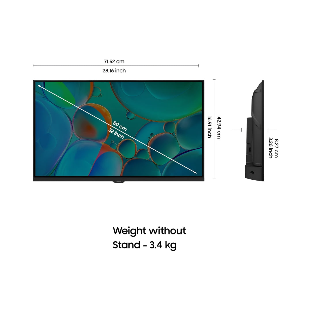 Samsung UA32H4520FUXXL HD Smart LED TV - 32 Inch_Dimension View