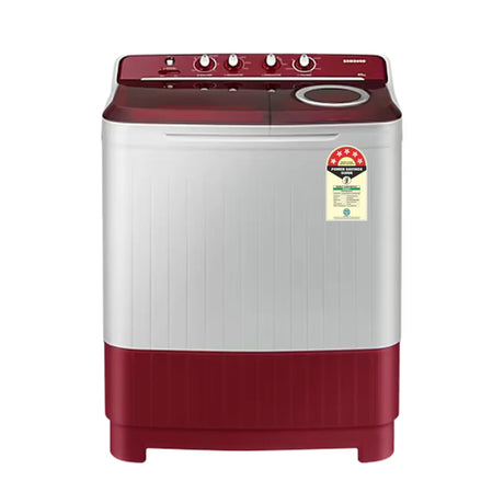 Samsung WT75B3200RR Semi-Automatic Top Load Washing Machine 7.5 Kg - Light Gray with Red Base_Front View
