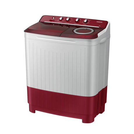 Samsung WT75B3200RR Semi-Automatic Top Load Washing Machine 7.5 Kg - Light Gray with Red Base_Left View