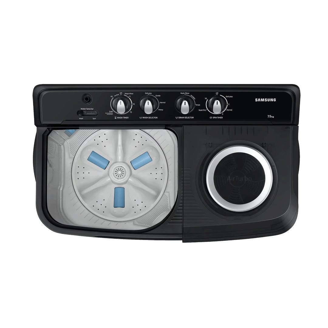Samsung WT75C3200GG Semi Automatic Top Load Washing Machine 7.5 Kg - Black_Drum View