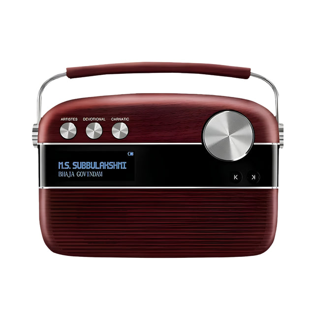 Saregama Carvaan Tamil Bluetooth Speaker 6W - Cherrywood Red_FrontView